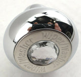 Deluxe Wiper/Washer Control Knob Clear Jewel SS Block Letter 1/4" Shaft GG#95752
