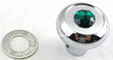 Deluxe Wiper/Washer Control Knob Green Jewel SS Block Letter 1/4" Shaft GG#95753