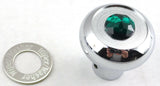 Deluxe Wiper/Washer Control Knob Green Jewel SS Block Letter 1/4" Shaft GG#95753