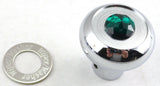 Deluxe Wiper/Washer Control Knob Green Jewel SS Block Letter 1/4" Shaft GG#95753