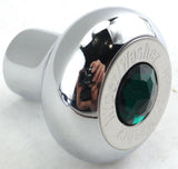 Deluxe Wiper/Washer Control Knob Green Jewel SS Block Letter 1/4" Shaft GG#95753