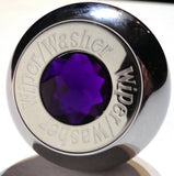 Deluxe Wiper/Washer Control Knob Purple Jewel SS Block Letter 1/4 Shaft GG#95754
