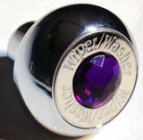 Deluxe Wiper/Washer Control Knob Purple Jewel SS Block Letter 1/4 Shaft GG#95754