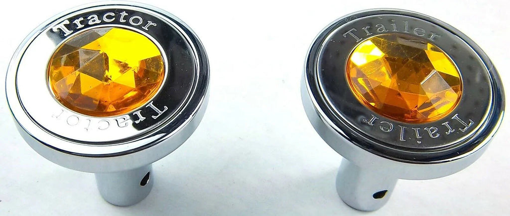 Air Brake Valves Pin Mount Tractor Trailer Amber Jewel Chrome GG#95820-830 Set
