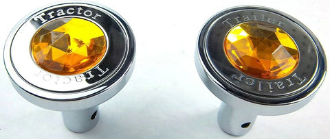 Air Brake Valves Pin Mount Tractor Trailer Amber Jewel Chrome GG#95820-830 Set