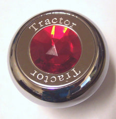 Air Brake Valve Tractor Trailer Knob Set Screw-on Chrome Red Jewel GG#95875-925