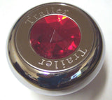 Air Brake Valve Tractor Trailer Knob Set Screw-on Chrome Red Jewel GG#95875-925
