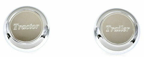 Deluxe Tractor Trailer Screw-On Air Brake Knobs Steel Plaque Chrome GG#95965-66