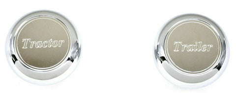 Deluxe Tractor Trailer Screw-On Air Brake Knobs Steel Plaque Chrome GG#95965-66
