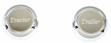 Deluxe Tractor Trailer Screw-On Air Brake Knobs Steel Plaque Chrome GG#95965-66