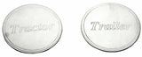 Deluxe Tractor Trailer Screw-On Air Brake Knobs Steel Plaque Chrome GG#95965-66