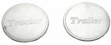Deluxe Tractor Trailer Screw-On Air Brake Knobs Steel Plaque Chrome GG#95965-66