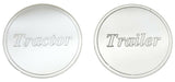 Air Brake Knob Sticker Tractor Trailer Block Letters Stainless 1 1/2” GG96027-28