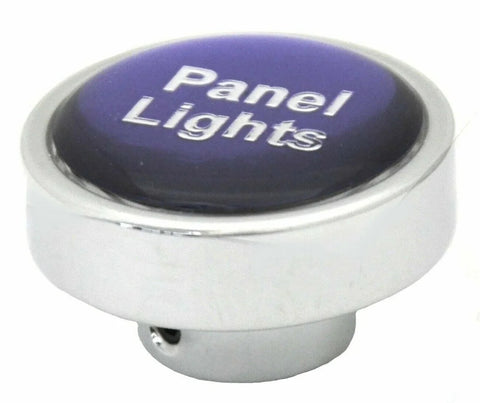 GG Dash Control Knob Panel Lights Purple w/Silver Letters Sticker Chrome #96304