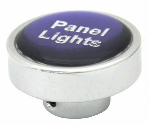 GG Dash Control Knob Panel Lights Purple w/Silver Letters Sticker Chrome #96304