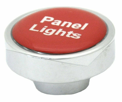Panel Lights Knob for Peterbilt Kenworth Chrome Red w/ Silver Letters GG#96305