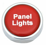 Panel Lights Knob for Peterbilt Kenworth Chrome Red w/ Silver Letters GG#96305