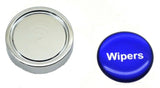 Wipers Dash Knob for 1/4" Shaft Chrome Body 1" Blue/Silver Sticker GG#96321
