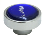 Wipers Dash Knob for 1/4" Shaft Chrome Body 1" Blue/Silver Sticker GG#96321