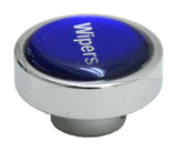 Wipers Dash Knob for 1/4" Shaft Chrome Body 1" Blue/Silver Sticker GG#96321