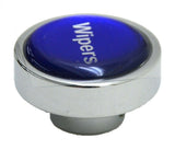 Wipers Dash Knob for 1/4" Shaft Chrome Body 1" Blue/Silver Sticker GG#96321