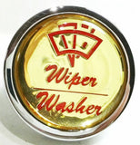 Knob Wiper/Washer Control Chrome Aluminum Gold w/ Red Block Letters GG#96582 Ea