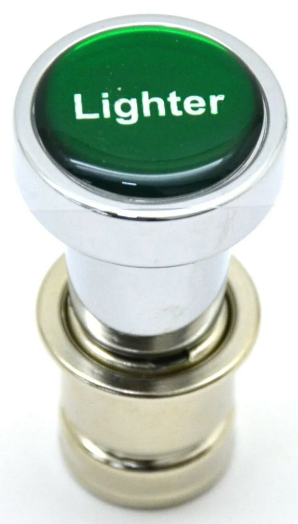 Cigarette Lighter Knob for a 7/8" Socket Green/Silver Block Letters GG#96653
