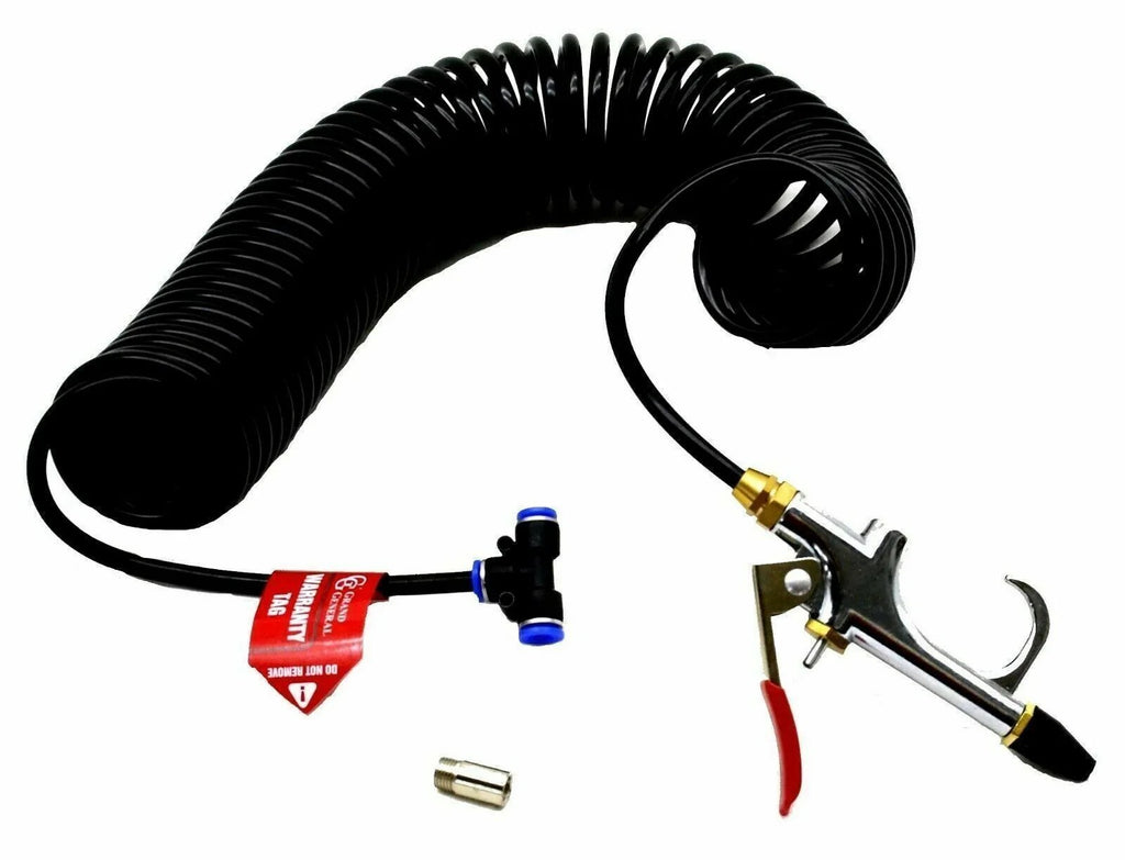 blow gun kit interior 1/4" air tee 27 foot for Peterbilt Kenworth Freightliner