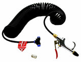blow gun kit interior 1/4" air tee 27 foot for Peterbilt Kenworth Freightliner