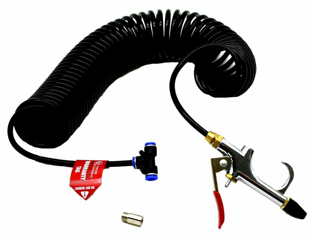 blow gun kit interior 1/4" air tee 27 foot for Peterbilt Kenworth Freightliner