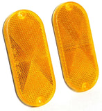 Reflectors Oblong Amber 2 Screw Holes or Tape Mount 4 3/8" Long GG#99560 Pair