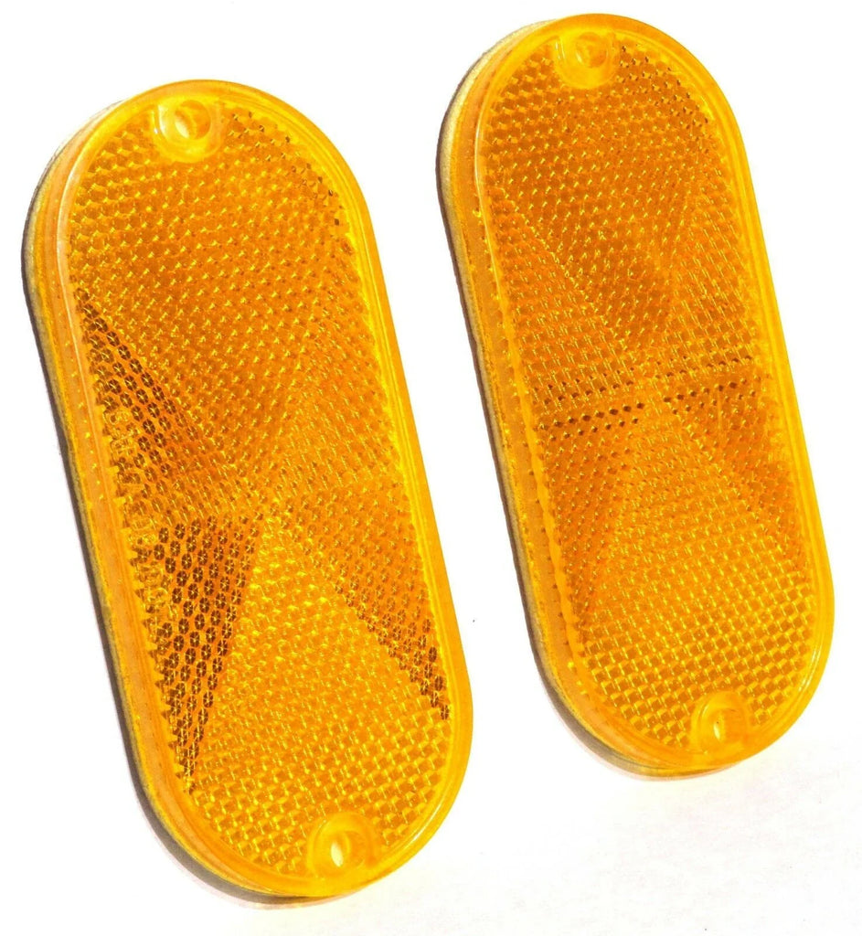 Reflectors Oblong Amber 2 Screw Holes or Tape Mount 4 3/8" Long GG#99560 Pair