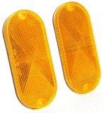 Reflectors Oblong Amber 2 Screw Holes or Tape Mount 4 3/8" Long GG#99560 Pair