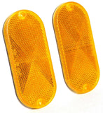 Reflectors Oblong Amber 2 Screw Holes or Tape Mount 4 3/8" Long GG#99560 Pair
