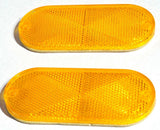 Reflectors Oblong Amber 2 Screw Holes or Tape Mount 4 3/8" Long GG#99560 Pair