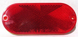 Oblong Reflectors 2 Screw Holes or Tape Mount 4 3/8" Long Red GG#99564 Pair