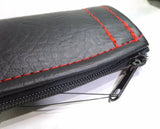 Gear Shift Stick-Boot Cover Universal PVC Vinyl Black /Red Stitches 17" GG#99676