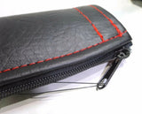 Gear Shift Stick-Boot Cover Universal PVC Vinyl Black /Red Stitches 17" GG#99676
