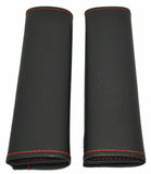 Seat Belt Covers Comfort Pads Black w/Red Stitching Universal Fit #99796 Pair