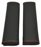 Seat Belt Covers Comfort Pads Black w/Red Stitching Universal Fit #99796 Pair