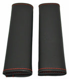 Seat Belt Covers Comfort Pads Black w/Red Stitching Universal Fit #99796 Pair