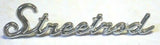 Cutout "Street Rod" Script Chrome Die Cast Stud Mount  7" by 1 1/2" #A6202 Each