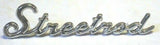 Cut Out "Street Rod" Script Chrome Die Cast Stud Mount  7" by 1 1/2" #A6202 Each