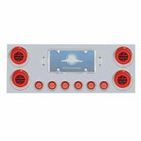 Rear Enclosed Center Tail Light Panel Red Lens GLO LEDs Stainless UP#34280