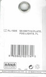 HTS Switch Plate for Freightliner Fog Lights Stainless Steel Engraved #FL-1005