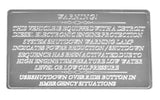 HTS Statement Plate for Freightliner Engine Shutdown Stainless Engraved #FL-1030
