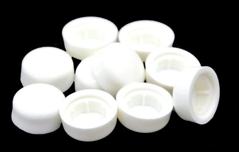 Hex Head Bolt Nut Cover for 3/8" Wrench/Socket White Hexcap-3/8-100 (10 Pack)