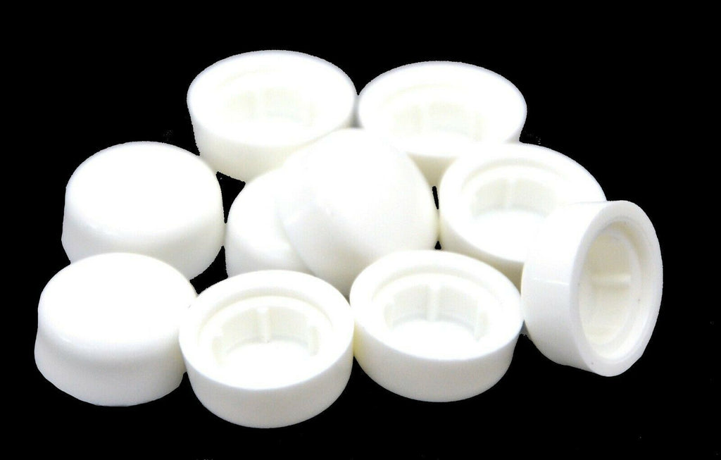 Hex Head Bolt Nut Cover for 3/8" Wrench/Socket White Hexcap-3/8-100 (10 Pack)
