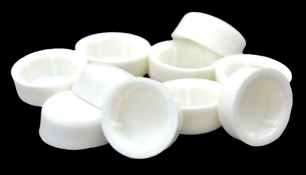 Hex Head Bolt Nut Cover for 7/16" Wrench or Socket White PD#7/16-100 Set of 10