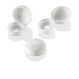 10-Screw Head Covers Hinged #6 #8 #10 M3 M4 M5 Flat Back Screws White PD#HNG-100